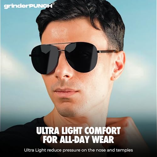 Image of grinderPUNCH Big XL Wide Frame Extra Large Polarized Aviator Sunglasses for Big Heads Men Oversized