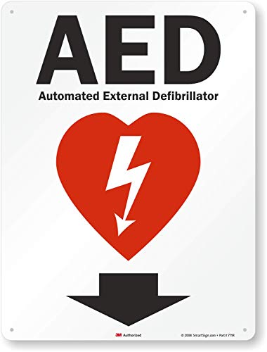 "AED - Automated External Defibrillator" Sign by SmartSign | 18" x 24" 3M Diamond Grade Reflective Aluminum