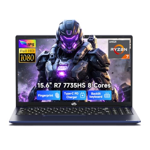Image of NIMO 15.6 inch Light-Gaming-Laptop, 8 Cores AMD Ryzen 7 64GB DDR5 5600MHz 1TB SSD (Beat i7 12650H up to 4.75GHz) Radeon 680M, FHD 100W Fast PD Backlit Keyboard AI Content Creators & Student 2-Yr Warranty