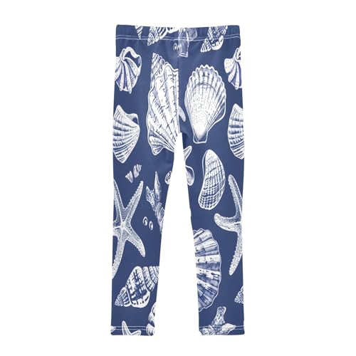 Bolaz Toddler Girls Leggings Printed Yoga Pants Leggings Whiye Shells Starfish for Kids2