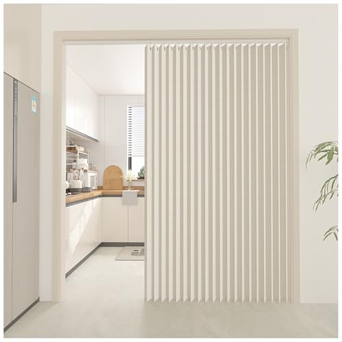 Tende Oscuranti per Porta, Tende Pieghevoli a Fisarmonica per Armadi Senza Porta Resistente all'Acqua Tenda Divisoria per Interni per Camera da Letto, Finestra, Bagno, Porta(Bianca,180x220cm)