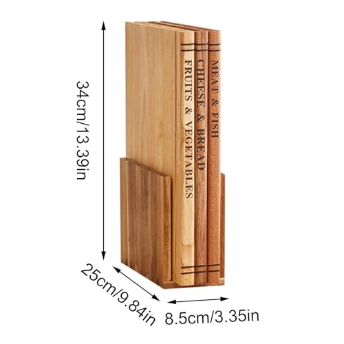 Planches à découper en forme de livre avec socle de rangement compact