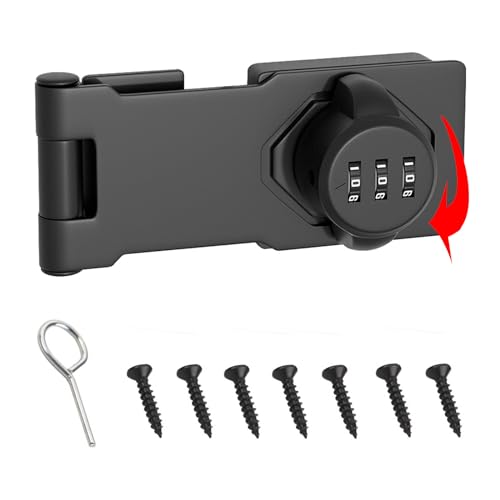 Lucchetto Hasp,4.3 pollici Chiusure Hasp,Trappola con Serratura a combinazione,Lucchetto con