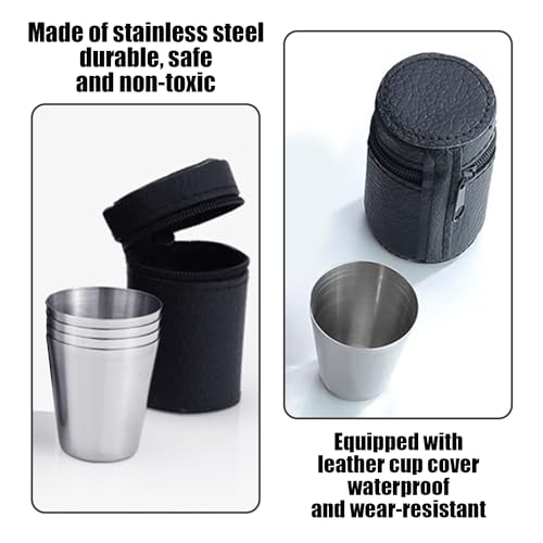 BEIBXHQQ 12-Piece Portable Mugs, 3-Piece Storage Bag Set, Stainless Steel Mugs, Hiking Mugs, Portable Mug Set - Image 3