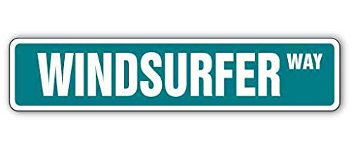 Cortan360 WINDSURFER Street Sign windsurfing wind surfing lover sail| Indoor/Outdoor | 8\" Sticker Decal