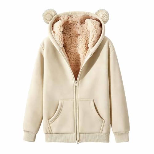 ENCURKUS Women's Sherpa Fleece Jacket Thick Warm Zip Up Hoodie with Pockets - image 3