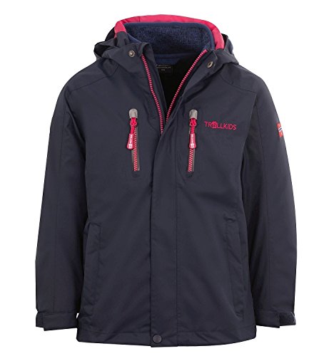 Preisvergleich Produktbild Trollkids Kinder 3in1 Jacke Lofoten, Marineblau / Pink, Größe 152
