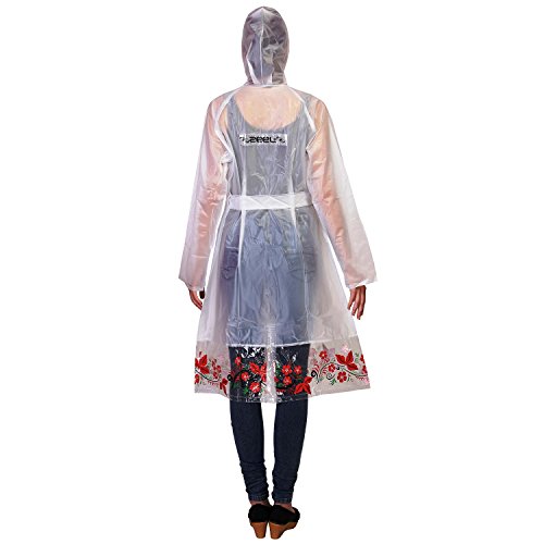 ZEEL Women's Translucent PVC Raincoat_RW201WHT_White_L Amazon.in