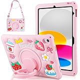 Sangle d'épaule ajustable et amovible : Cette housse gâteau fraise gourmand pour coque ipad 10eme generation est dotée d'une sangle d'épaule portable. Vous pouvez facilement transporter votre tablette en randonnée, en voyage ou à l'extérieur. Vous pouvez aussi accrocher cette adorable housse fraise au dossier d'un siège de voiture pour libérer vos mains et profiter d'un meilleur moment, notamment pour les enfants lors des longs trajets. Idéale pour les enfants, garçons, filles, adolescents, adultes, famille et amis.