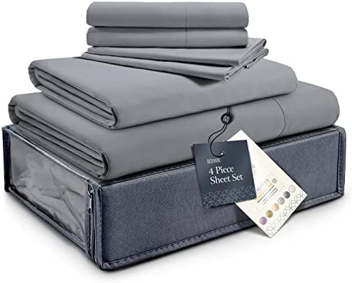 BELADOR Silky Soft Twin Sheet Set - Luxury 4 Piece Bed Sheets for Twin Size Bed, Secure-Fit Deep Pocket Sheets with Elastic, Breathable Hotel Sheets and Pillowcase Set, Wrinkle Free Oeko-TEX Sheets
