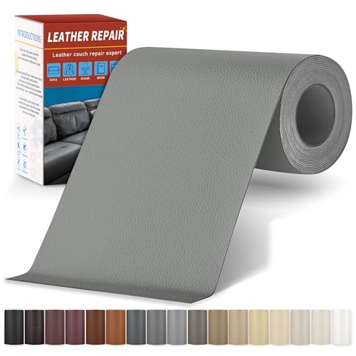 Sgooyir Leder Reparatur Set, 10x200cm Kunstleder Selbstklebend, Kunstleder Reparaturset Flicken Selbstklebend Patch für Autositze, Sofa, Jacken, couch, Möbel Grau Sgooyir Leder Reparatur Set, 10x200cm Kunstleder Selbstklebend, Kunstleder Reparaturset Flicken Selbstklebend Patch für Autositze, Sofa, Jacken, couch, Möbel Grau