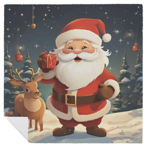 Servilletas de tela Santa Claus Navidad 4 piezas miniatura 6