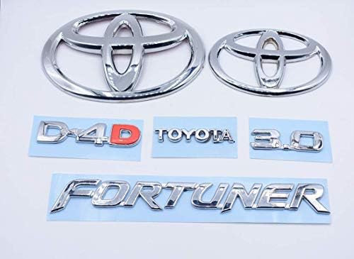 MVKS CAR Badge Emblem Monogram Logo Decal Wrap Sticker 3D Symbol Graphic kit Compatible with FORTUNER