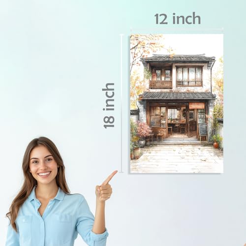 Image of SiddArtify Asian Architecture Wall Art Poster Print Set - Watercolor Building Prints for Living Room Bedroom Office Decor - 12x18 inch Board Pack of 6