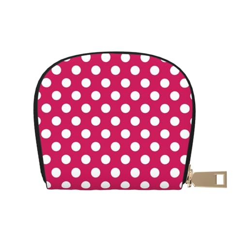 Bright Pink Polka Dot Print (b) Credit Card Holder for Women, Card Case Wallet, Leather Credit Cards Holder Wallet