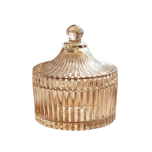 300ml Plat à bonbons en verre avec couvercle Décoratif Bocal à bonbons en cristal Bocal d'apothicaire de mariage Bocal en forme de tente Récipient pour...