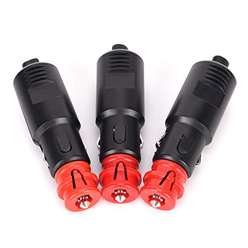 VizGiz 3 Pack Cigarette Lighter Plug Replacement Screw-on Type 12V 8A Fused Power Cable Jack DIN Hella Plugs Connector for BMW Motorcycle SAE Battery Charger Car Tire Inflator Air Compressor