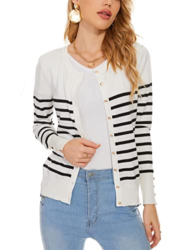 Image of Spicy Sandia Womens Cardigan Sweaters Lightweight Button Up Crewneck Dressy Casual Trendy Spring Sweater Jackets