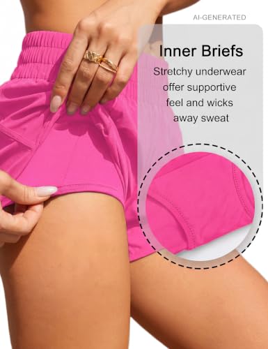 Image of BMJL Women's Athletic Shorts Running Workout Shorts Gym High Waisted Summer Short with Waistband Pocket