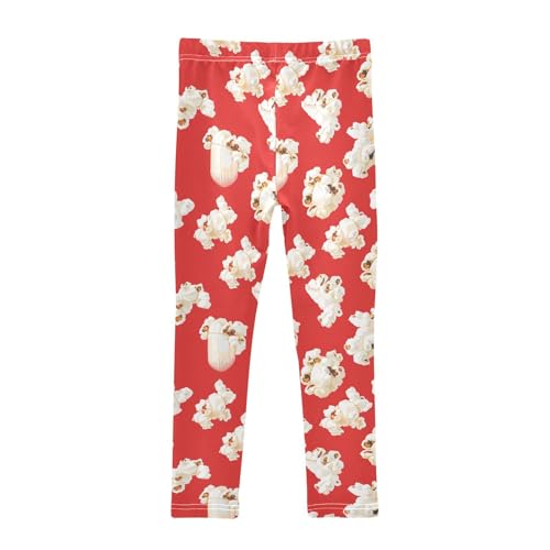 Girls Leggings Popcorn Red Print Soft Toddler Leggings for Girls Kids Pants Size 4T-10T2