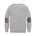 Hope & Henry Boys’ Organic Cotton Waffle Knit Henley Sweater, Long Sleeve Pullover with Faux Suede Elbow Patches, GOTS-Certified - Medium Gray