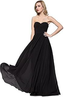 Meier Women's Strapless Sweetheart Pleated Evening Prom Dress (12, Black)