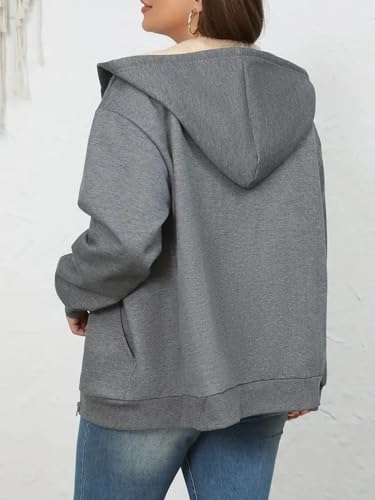Image of ADBUCKS Hoodies for Women Winter Fleece Sweatshirt - Full Zip Up Thick Soft Fur Lined Hooded Jacket Coat