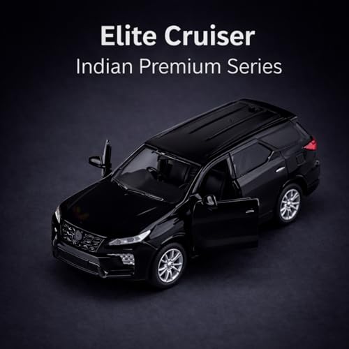 Image of Elite Cruiser SUV Toy Car with Push-Back Action & Openable Doors| Durable ABS Plastic Off-Road Car Toy for Kids (3+ Years)|Black