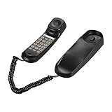 Aibecy Mini Desktop Corded Landline Phone Fixed Telephone Wall Mountable Supports Mute/Pause/Hold/Reset/Flash/Redial Functions for Home Hotel Office Bank Call Center