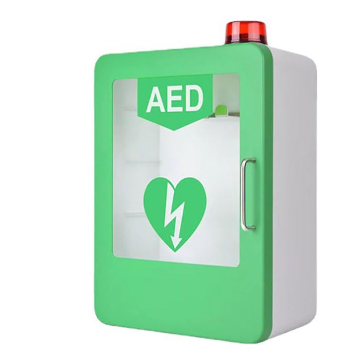 AED-Schrank Zur Wandmontage, Alarmbox Für Herzdefibrillation, Aufbewahrungsschrank Für AED-Defibrillator, Mit Alarmsystem, Doppelschaltersteuerung, Notfallkoffer Und Erste-Hilfe-Set Für Zuhause