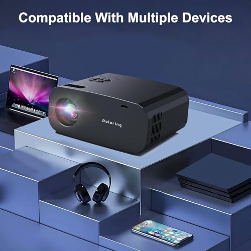 Image of Mini Projector with WiFi and Bluetooth,4K Smart 1080P Portable Outdoor Movie Proyector with Android 13 & Built-in Apps, Auto Vertical Keystone,Compatible with Phone /HDMI /TV Stick