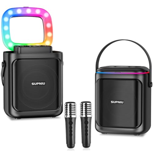 Collegamento e Compatibilità: Con il chip Bluetooth 5.0, il nostro microfono bluetooth e cassa karaoke si connette instantaneamente a dispositivi come smartphone, tablet e PC fino a 49,2 piedi (10 metri). Supporta anche schede TF e ingresso AUX, rendendo il karaoke per bambini facile e divertente.