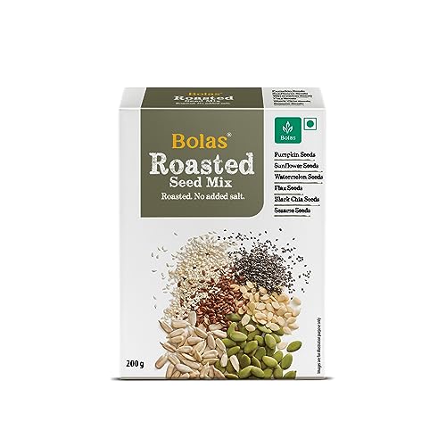 Image of Bolas 6 in 1 Roasted Seeds Mix -Pumpkin Seeds, Sunflower Seeds, Watermelon Seeds, Flax Seeds, Black Chia Seeds, Sesame Seed, 200g