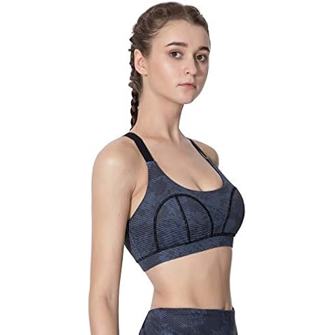LULUWINGX Women Medium Impact Sports Bra Adjustable Supportive Wireless Padded Bra for Yoga Running Training Fitness(X-Large) Cover