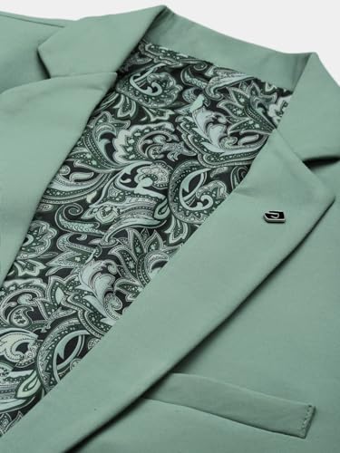 Image of SHOWOFFFF Men Solid Single Breasted Casual Blazer | Notched Lapel Full Sleeves Cotton Blazer for Mens | Slim Fit Regular Length Blazer for Men's