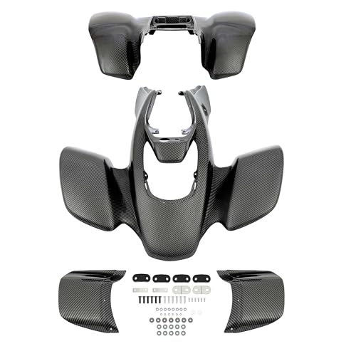 HECASA Plastic Front+Rear Fenders Compatible with 1999-2004 Honda TRX 400EX Mud Guard Kit Carbon Fiber Color