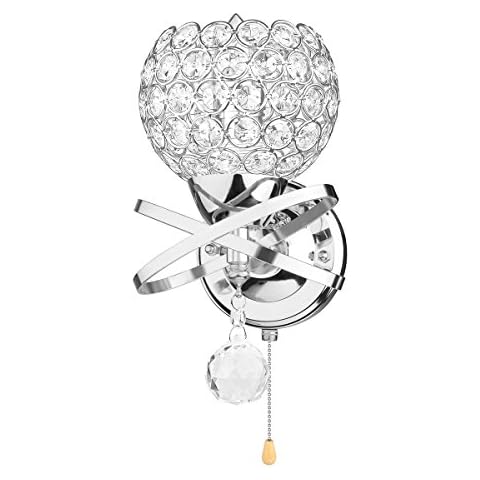 PopHMN Moderne Wandleuchte, E14 Sockel Kristall Pendelleuchte Wandleuchte Halter Cover