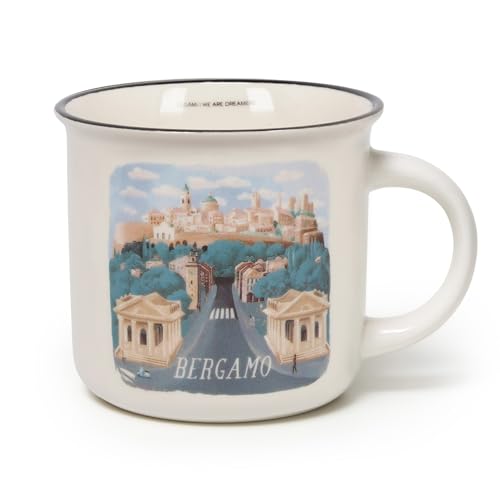 Legami - Tazza Cup-puccino in Porcellana New Bone China, Tema Bergamo, Tazza da Colazione, World Cities, Mug Caffè Thé, Lavabile in Lavastoviglie, Diametro 10 cm, Capacità 350 ml