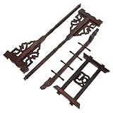 Genérico Soporte para Pinceles Chinos de Madera Maciza de 8 Ganchos Colgador Tradicional para Plumas de Caligrafía Estante Multiusos para Almacenamiento y Secado Decoración Vintage para
