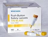 MCK16172400 - Lancet McKesson Push-Button Safety Blade 2.0 mm Depth 17 Gauge Spring-Loaded Push Button