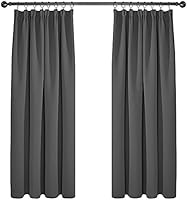 Deconovo Verdunkelungsvorhang mit Kräuselband Breite 140 und 117