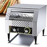 Hochleistungs-Industrie-FöRderband-Toaster, Elektrischer Edelstahlofen Mit Doppelter HeizröHre, 7 Geschwindigkeitseinstellungen, FüR Bagel, Croissants, Restaurants,Small