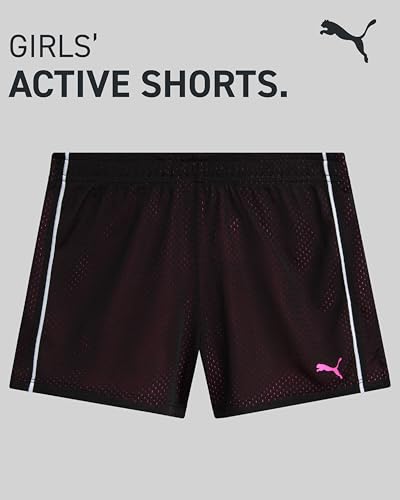 PUMA Girls Athletic Shorts - Double Mesh Active Dolphin Shorts Running Gym Basketball Work Out Youth Kids Activewear (7-16)2