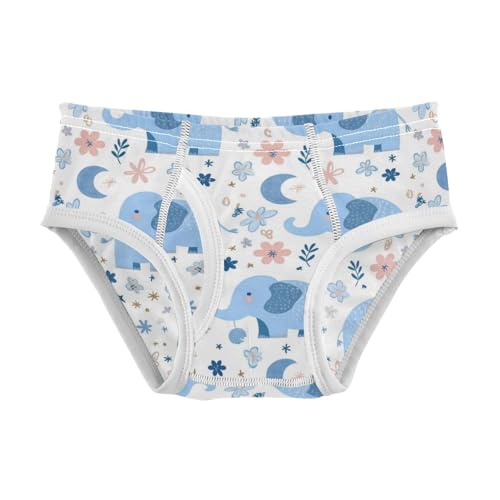 Wusikd Cute Elephants Boys' Underwear Cotton Moons Stars Boys Briefs Soft Toddler Underwear 2T