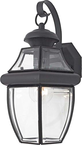 Quoizel NY8316K Newbury Outdoor Wall Lantern Wall Mount Lighting, 1-Light, 150 Watt, Mystic Black (14"H x 8"W)