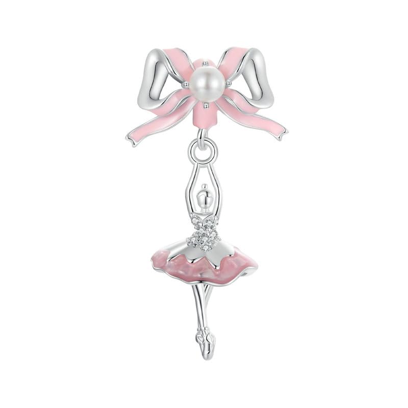Charm Ballerina Rosa Perla Danza ciondolo pendente in argento 925 - Les Folies per Pandora