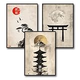 Donari Juego de pósteres japoneses, murales con motivos asiáticos, Kioto, Tokio y cultura tradicional, idea de regalo para los fans de Japón (juego 10, 13 x 18 cm, sin marco, sin marco)