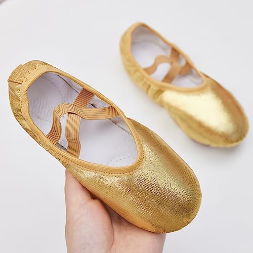 Phineein Girls Ballet Shoes for Girls Split-Sole Toddler Glitter Flats for Kids Dance2