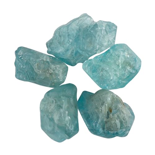 CRYSTALIS 5pcs Natural Blue Zircon Raw...