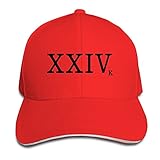 MALI-CANDY Twill Sandwich Snapback Peaked Bill Cap Bruno New Song XXIV Logo 24K Magic Hat Red